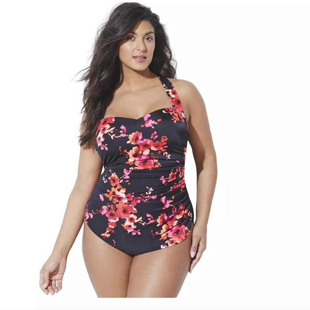 Swimsuits for All Women's Chlorine Resistant H-B  Floral One-Piece Swimsuit 14